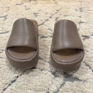 Balenciaga Taupe Leather Mules